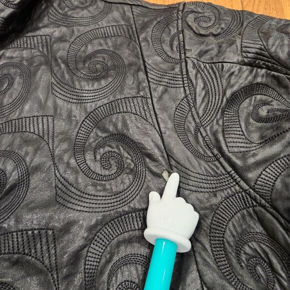 Sally & John New York Mens 4XL Hooded Leather Bomber Jacket Black Streetwear - Picture 10 of 16